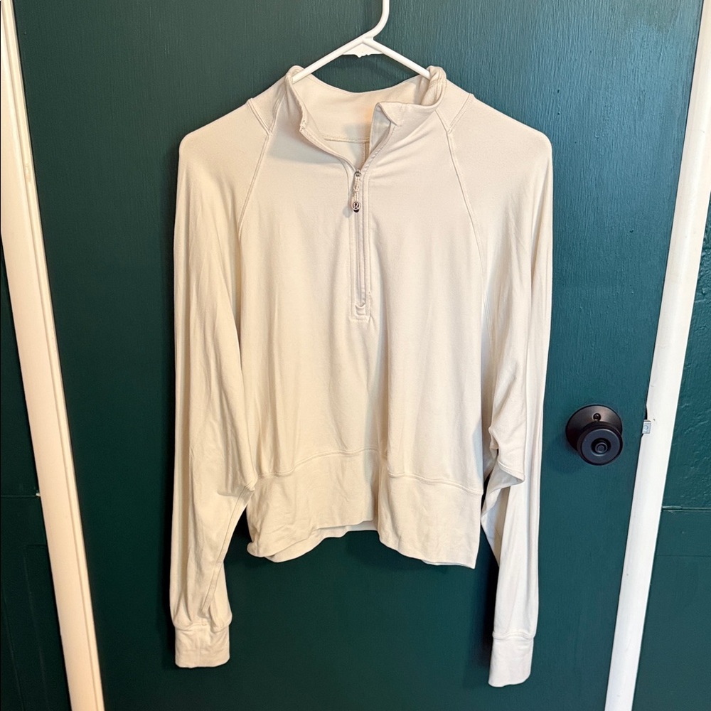 Lululemon Cream scuba half Zip-Up Hoodie